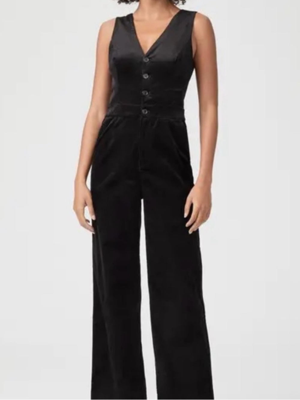 PAIGE Denia Wide Leg Sleeveless Corduroy Jumpsuit Size 10